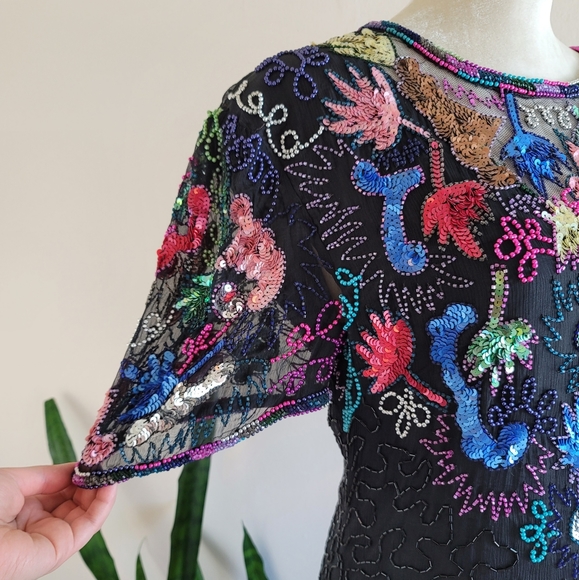 VTG 80s Swee Lo Sequin Dress - Picture 4 of 10